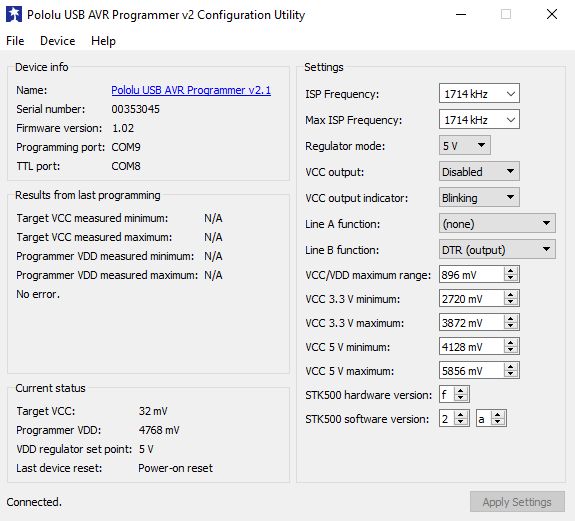 ustawienia w configuration utility